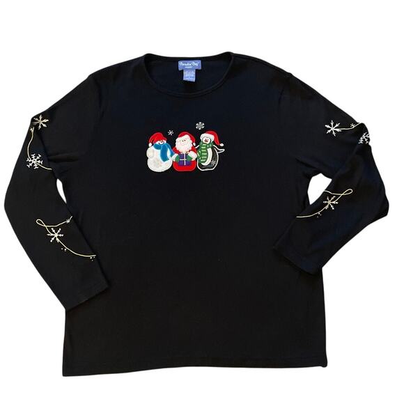 Paradise Bay Women's Holiday Snowman, Santa, Penguin Shirt Size Large - Picture 1 of 5